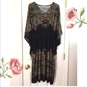 Paisley Empire Waist Dress with Butterfly Sleeves
